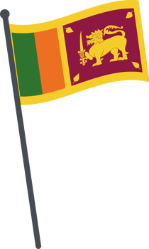 sri lanka flag waving on pole. national flag pole transparent. png