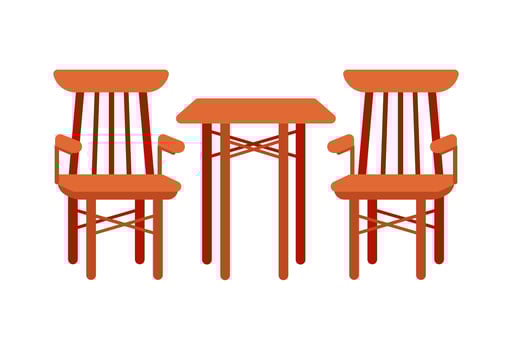 Set of modern chairs and tables. Furniture for office, cafe, Restaurant. Home kitchen interior vector