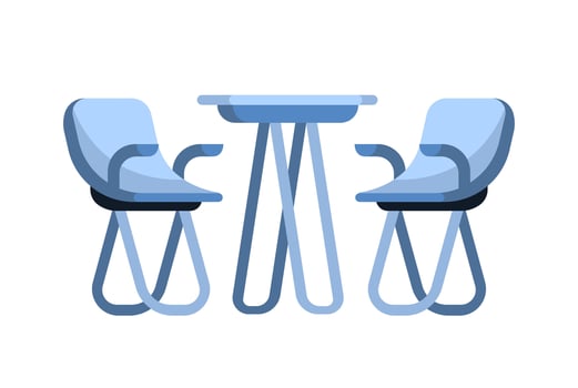 Set of modern chairs and tables. Furniture for office, cafe, Restaurant. Home kitchen interior vector