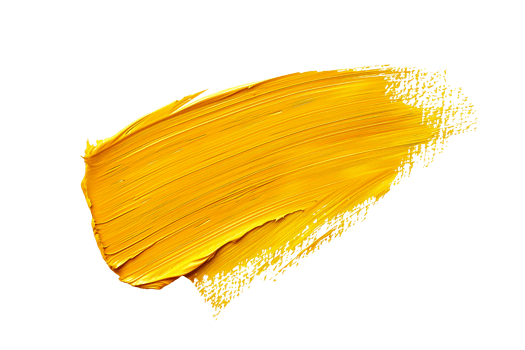 Yellow brush stroke transparent background design element png