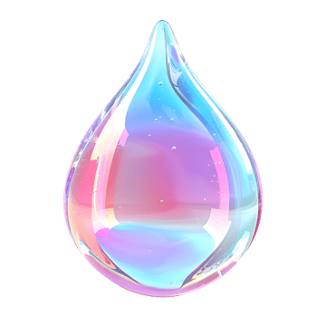 a drop of water with a rainbow colored background png