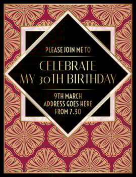 Maroon Floral Geometric Gatsby Art Deco Design vector