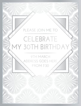 Silver Floral Geometric Gatsby Art Deco Design vector