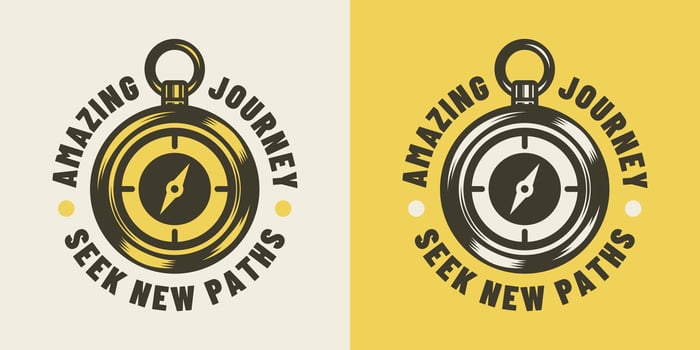 Vintage compass with cool typography design suitable for printable products. vector