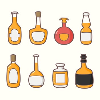 Beer Wine Bottle Doodle vector
