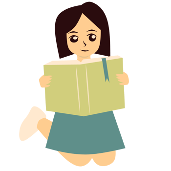 Girl reading a book png