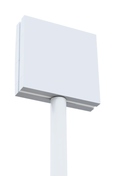 Mock up white pole billboard png