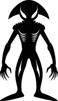 A black silhouette of a alien vector