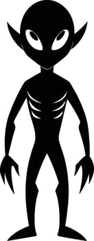A black silhouette of a alien vector