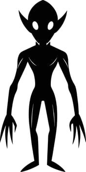 A black silhouette of a alien vector