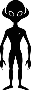 A black silhouette of a alien vector