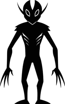 A black silhouette of a alien vector