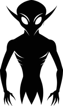 A black silhouette of a alien vector