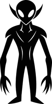 A black silhouette of a alien vector