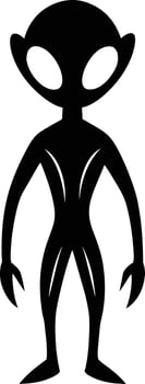 A black silhouette of a alien vector