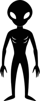 A black silhouette of a alien vector