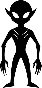A black silhouette of a alien vector