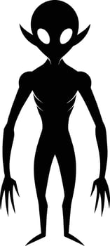 A black silhouette of a alien vector