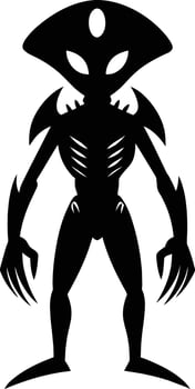 A black silhouette of a alien vector