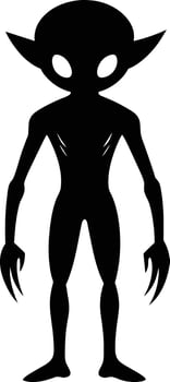 A black silhouette of a alien vector