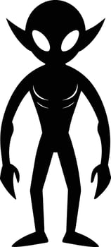 A black silhouette of a alien vector