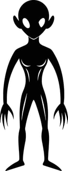 A black silhouette of a alien vector