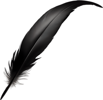 Close-up of black crow-inspired feathers. AI-Generated. png