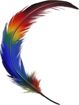 Close-up of rainbow-colored feathers inspired by the rainbow lorikeet. AI-Generated. png