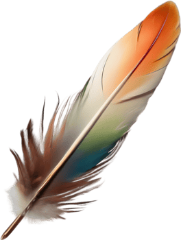 Close-up of rainbow-colored feathers inspired by the rainbow lorikeet. AI-Generated. png