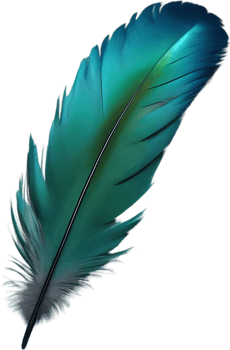 Close-up of green-blue feathers inspired by the Resplendent Quetzal bird. AI-Generated. png