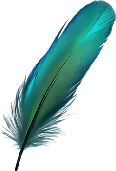 Close-up of green-blue feathers inspired by the Resplendent Quetzal bird. AI-Generated. png