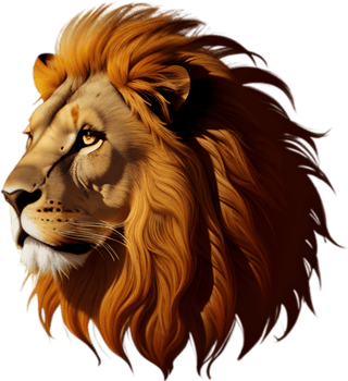 Silhouette logo of a majestic lion's mane. AI-Generated. png