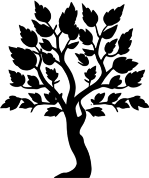 Close-up image of Tree logo. AI-Generated. png