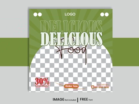 Delicious Food Social Media post Design vector