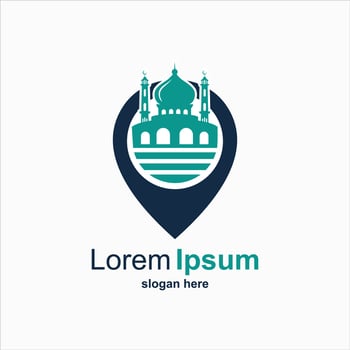 Mosque location icon logo design template vector