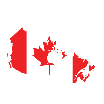 Map of Canada with flag.Flag map of Canada png