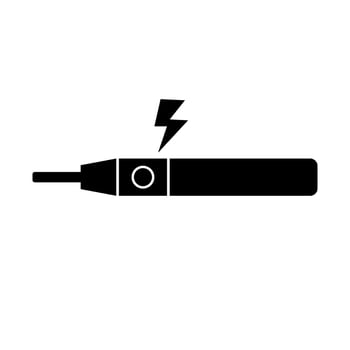 Electronic cigarette silhouette icon. Vaping sign. vector