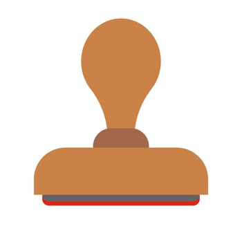 Simple wooden stamp icon. vector