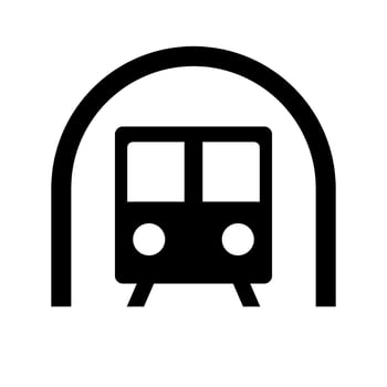 Tunnel and train silhouette icon. vector