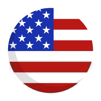 Round United States flag icon. Round American flag icon. vector