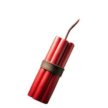 Red Dynamite Sticks With Fuse Isolated on Transparent Background in Daylight png