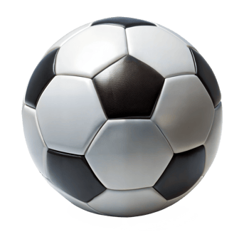 Black and White Soccer Ball on Transparent Background png
