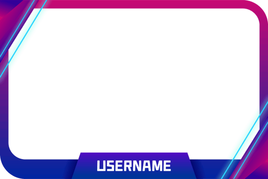 Live stream frame neonlight style transparent png