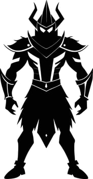 A black silhouette of a warrior vector