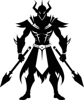 A black silhouette of a warrior vector