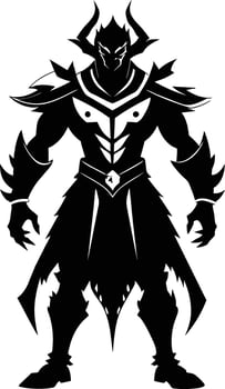 A black silhouette of a warrior vector