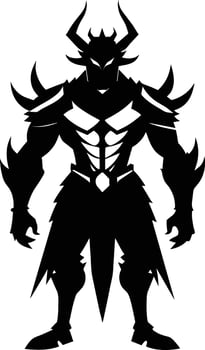 A black silhouette of a warrior vector