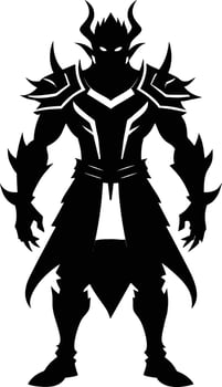 A black silhouette of a warrior vector