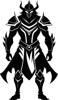 A black silhouette of a warrior vector