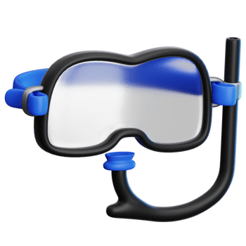 Snorkel 3d illustration for web, app, infographic, etc png